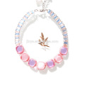 Мода Розовый Bling Crystal Ожерелье Крючком Колье 